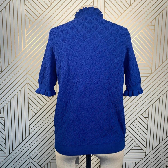 Sandro Roman Ruffle-Trimmed Sweater Egyptian‎ Blue - Picture 9 of 12